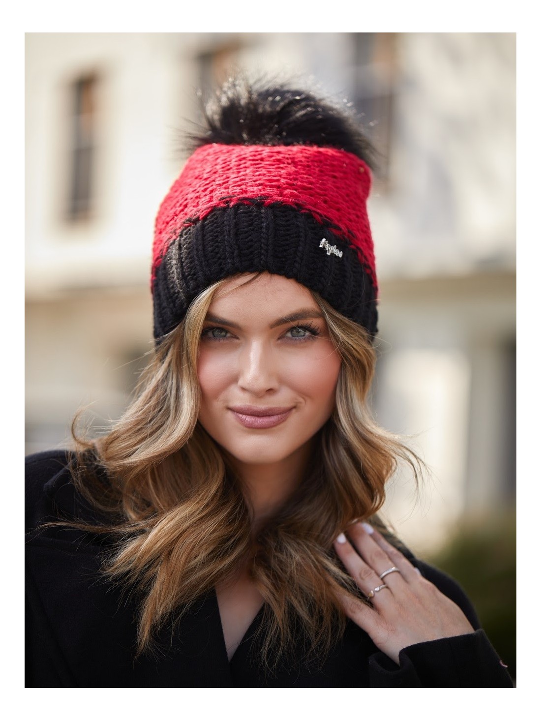 Red winter hat C6 - Online store - Boutique